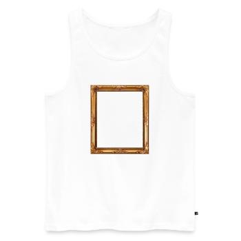 Goldener Bilderrahmen - Männer Premium Bio Tank Top - Weiß - Vorne - AI Model Male 178 light (178cm)