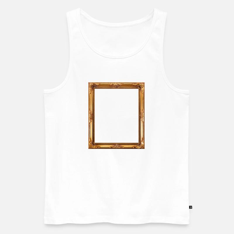 Goldener Bilderrahmen - Männer Premium Bio Tank Top - Weiß