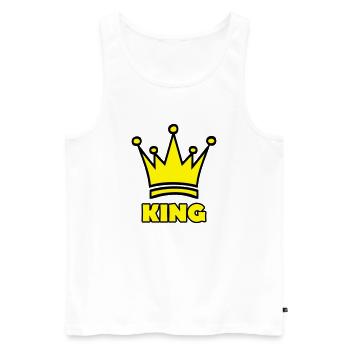 king - Männer Premium Bio Tank Top - Weiß - Vorne - AI Model Male 178 light (178cm)