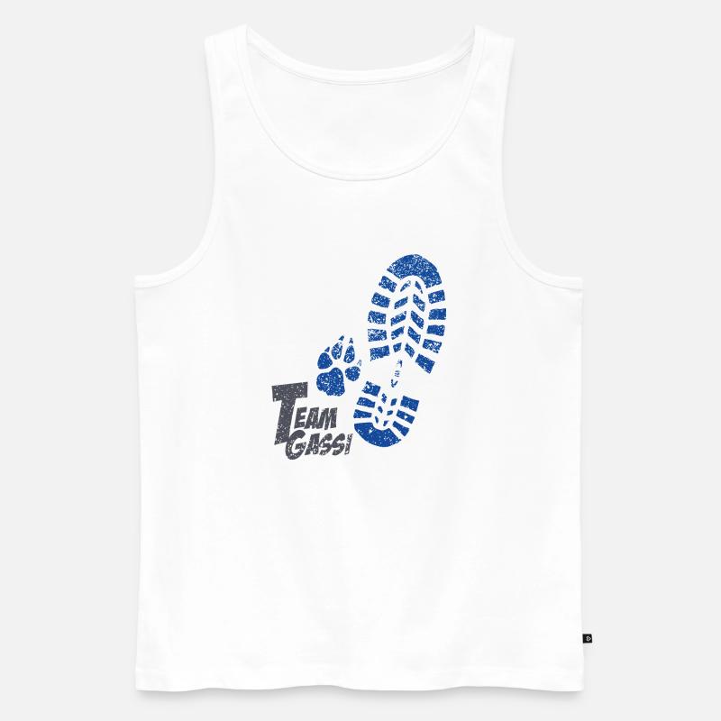 Fussabdruecke blau - Männer Premium Bio Tank Top - Weiß