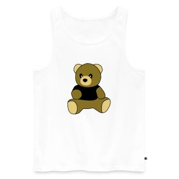 sitting teddy - Männer Premium Bio Tank Top - Weiß - Vorne - AI Model Male 178 light (178cm)