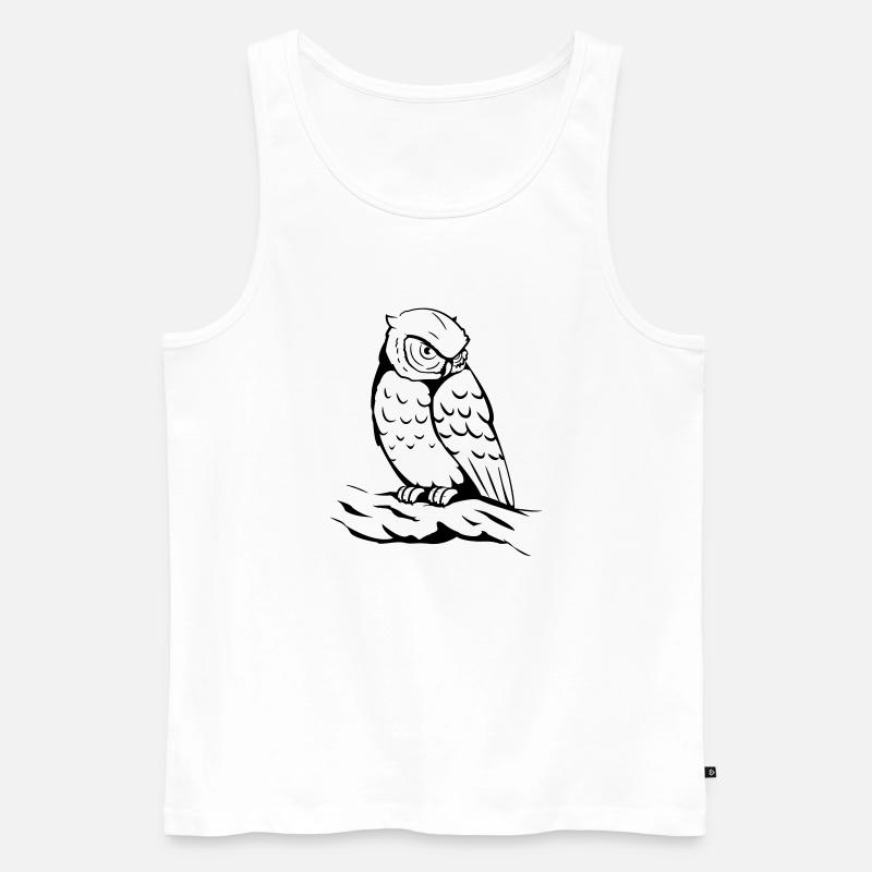 Eule - Männer Premium Bio Tank Top - Weiß