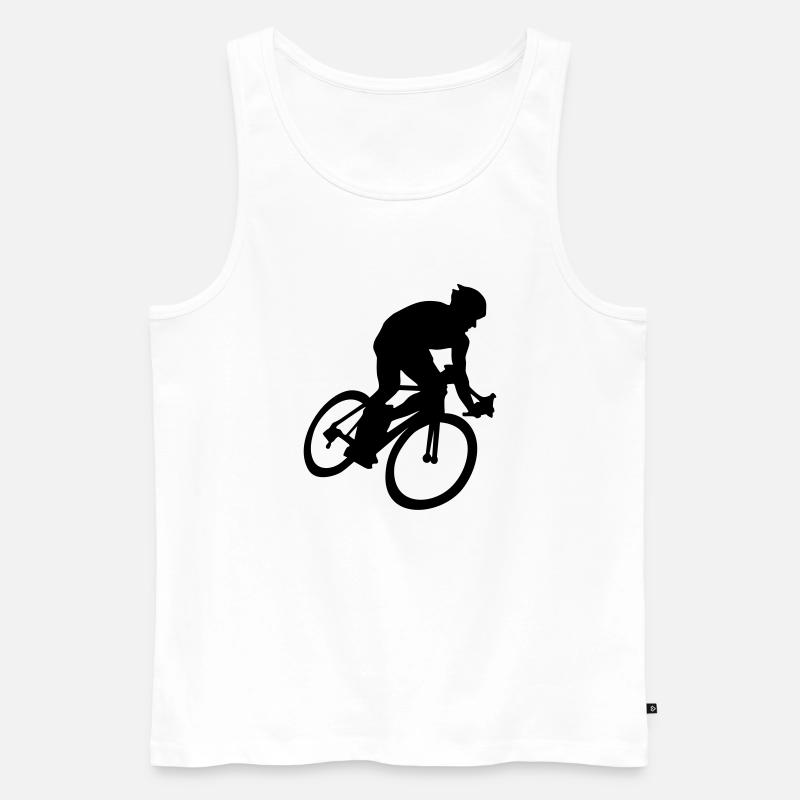 Biker, radfahren, radfahrer - Männer Premium Bio Tank Top - Weiß
