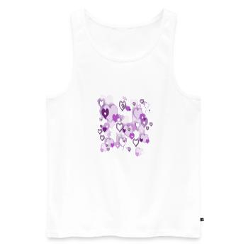 hearts - Men's Premium Organic Tank Top - white - Front - Michal (187cm)