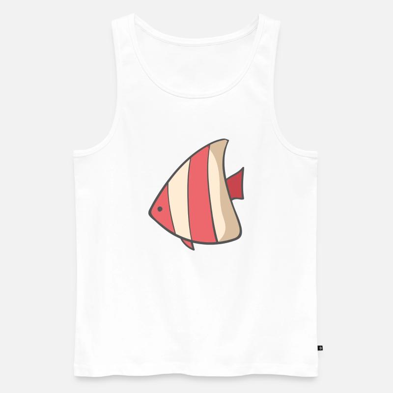 Fisch gestreift - Männer Premium Bio Tank Top - Weiß