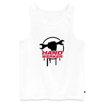 handwerker_logo_f2 - Männer Premium Bio Tank Top - Weiß - Vorne - AI Model Male 178 light (178cm)