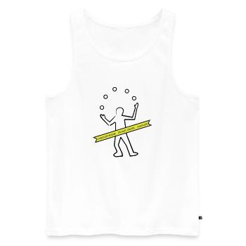 Jongleur - Débardeur bio Premium Homme - blanc - Devant - AI Model Male 178 light (178cm)