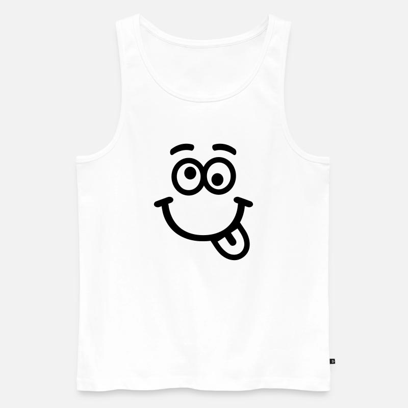 Smiley - Männer Premium Bio Tank Top - Weiß