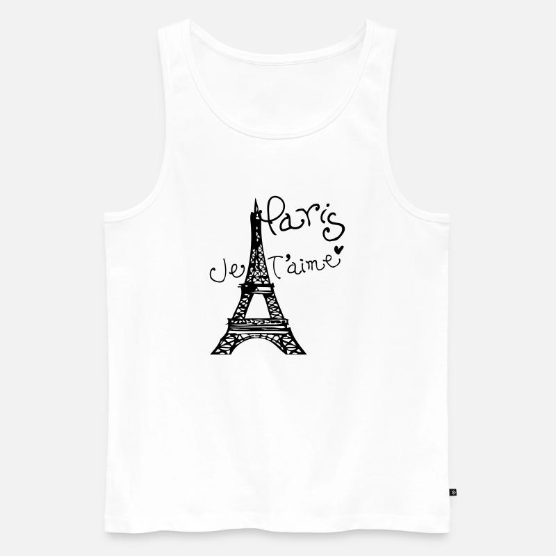 Paris Je T'aime Eiffel tower - Men's Premium Organic Tank Top - white