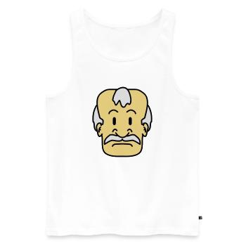 Old Man Face - Männer Premium Bio Tank Top - Weiß - Vorne - Michal (187cm)