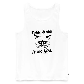 I had fun once, it was awful - Men's Premium Organic Tank Top - white - Front - AI Model Male 178 light (178cm)
