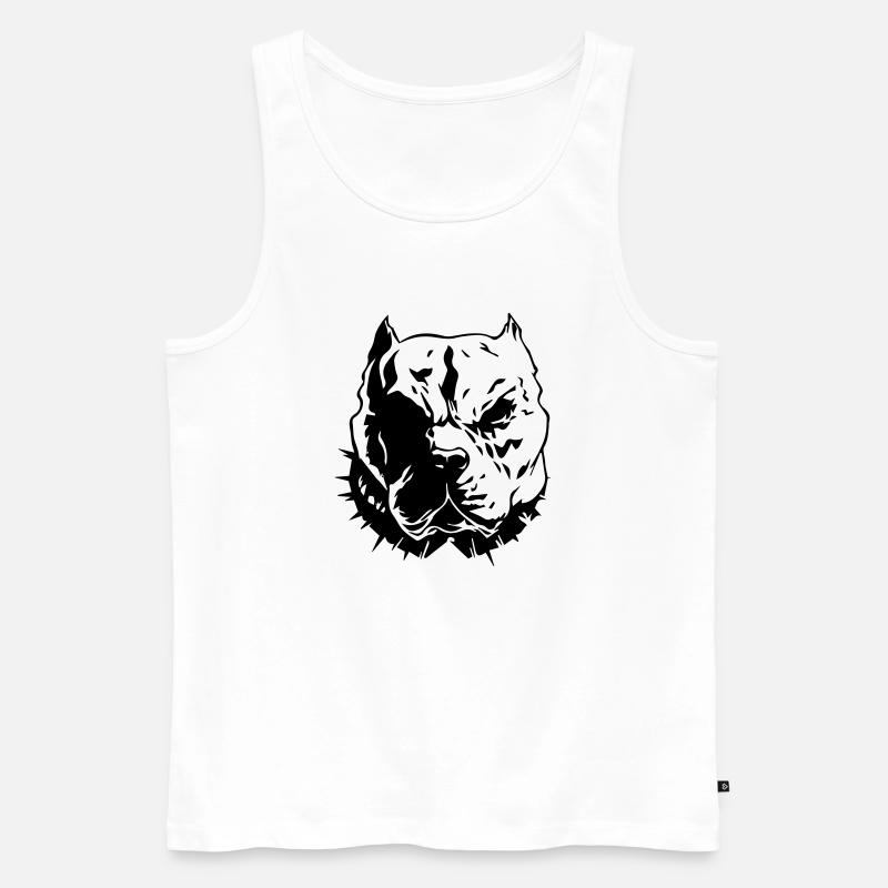 pitbull - Männer Premium Bio Tank Top - Weiß