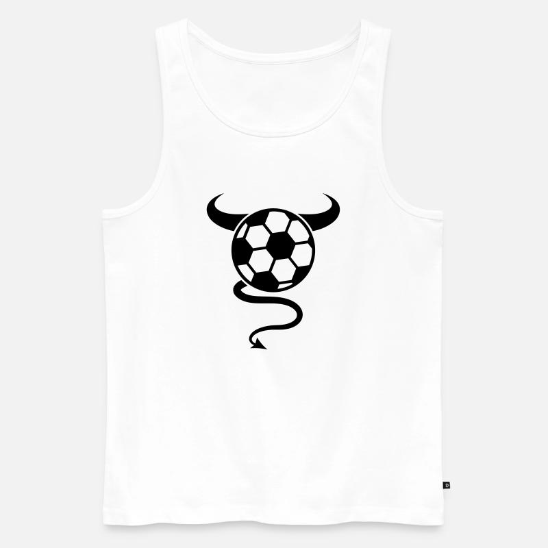 Soccer Devil Logo Design - Männer Premium Bio Tank Top - Weiß