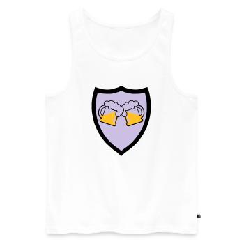 Bier Emblem 3c - Männer Premium Bio Tank Top - Weiß - Vorne - AI Model Male 178 light (178cm)