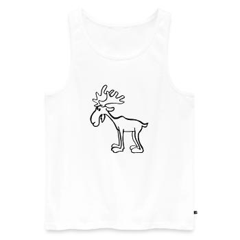 Elch - Männer Premium Bio Tank Top - Weiß - Vorne - Michal (187cm)