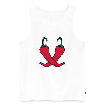 2 chili chilli peppers hot hot - Men's Premium Organic Tank Top - white - Front - AI Model Male 178 light (178cm)