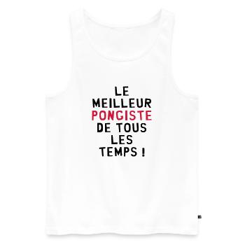 Tennis de table / Pongiste / Ping-pong / Ping pong - Débardeur bio Premium Homme - blanc - Devant - Michal (187cm)