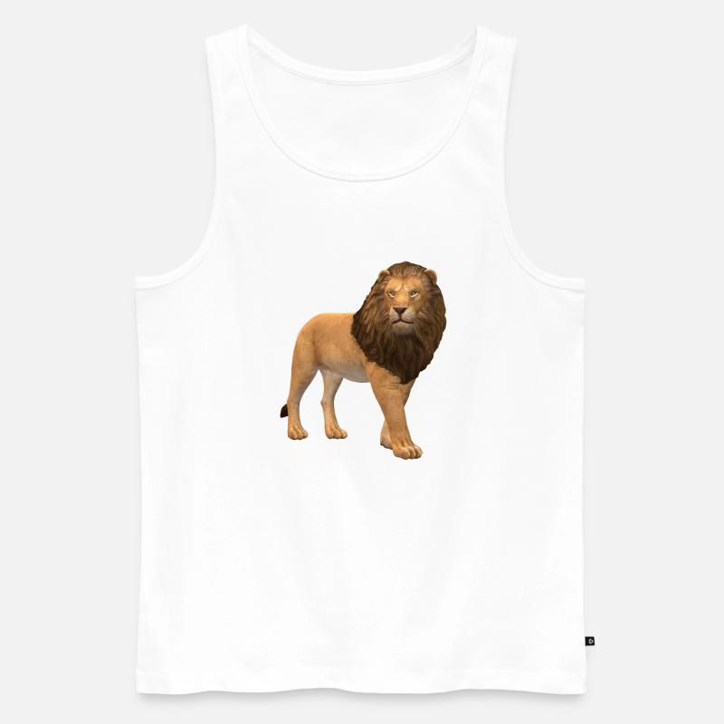 3D Löwe - Männer Premium Bio Tank Top - Weiß