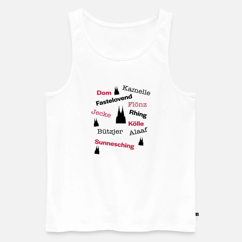Kölsche Sprache - Männer Premium Bio Tank Top - Weiß