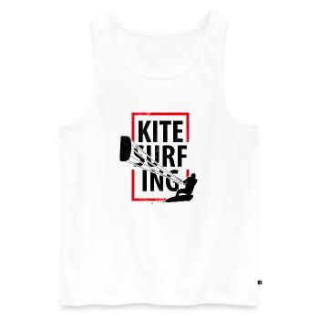 Kitesurfing - Männer Premium Bio Tank Top - Weiß - Vorne - AI Model Male 178 light (178cm)