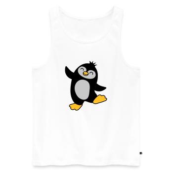 Joyeux pingouin mignon dansant - Débardeur bio Premium Homme - blanc - Devant - Michal (187cm)