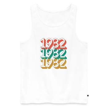 Anniversaire année 1982 / Vintage 1982 - Débardeur bio Premium Homme - blanc - Devant - Michal (187cm)