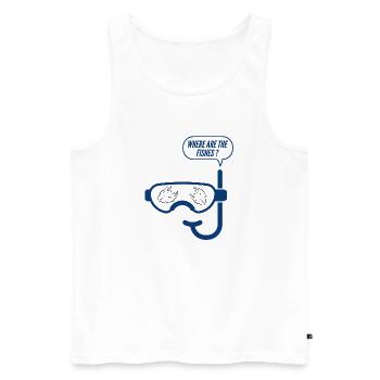 Taucher - Männer Premium Bio Tank Top - Weiß - Vorne - Michal (187cm)