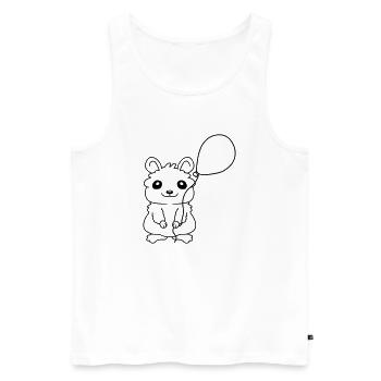 Hamster Luftballon Geschenkidee Comic - Männer Premium Bio Tank Top - Weiß - Vorne - Michal (187cm)