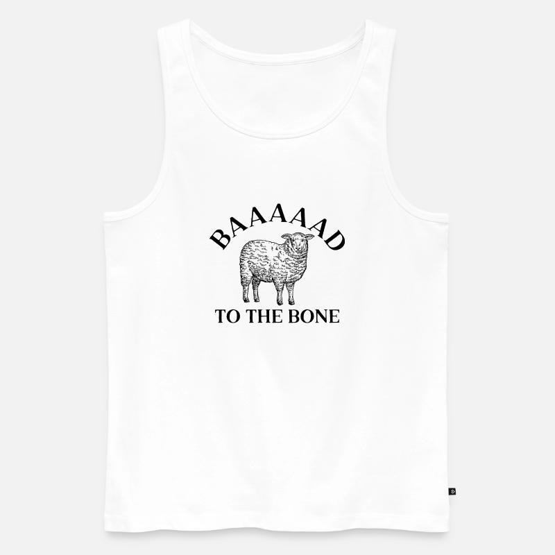 Baaaaad bis auf die Knochen - Männer Premium Bio Tank Top - Weiß