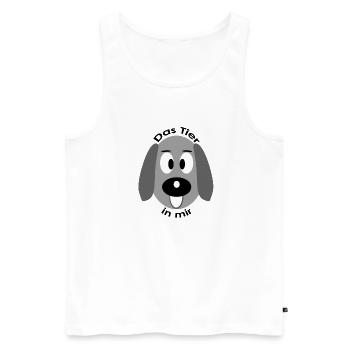 das tier in mir - Männer Premium Bio Tank Top - Weiß - Vorne - Michal (187cm)