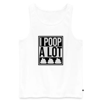 I poop a lot - Men's Premium Organic Tank Top - white - Front - AI Model Male 178 light (178cm)
