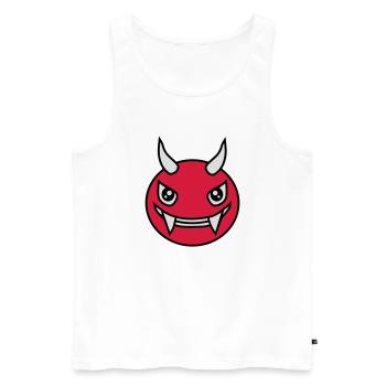 Design Face Evil Devil - Débardeur bio Premium Homme - blanc - Devant - AI Model Male 178 light (178cm)