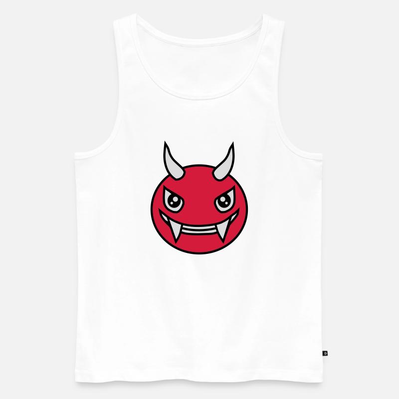 Design Face Evil Devil - Débardeur bio Premium Homme - blanc