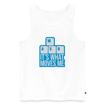 its what moves me - Männer Premium Bio Tank Top - Weiß - Vorne - AI Model Male 178 light (178cm)