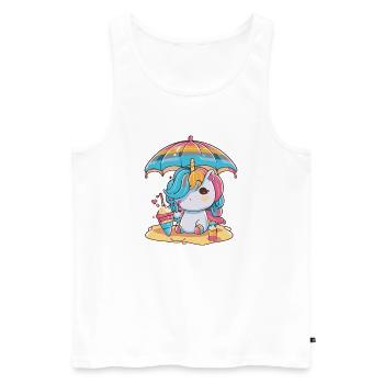 Magie de la licorne - Sentez-vous comme si vous étiez dans un conte de fées - Débardeur bio Premium Homme - blanc - Devant - AI Model Male 178 light (178cm)