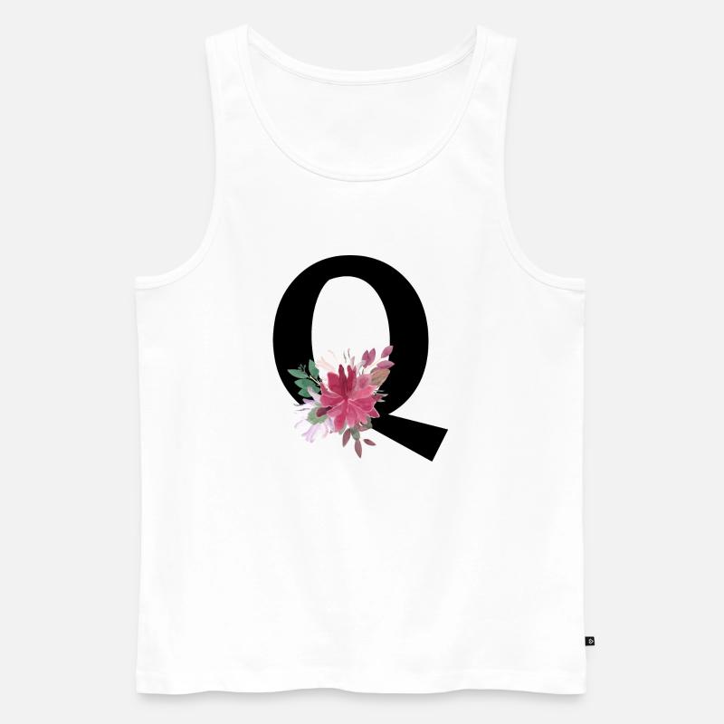 Blumenbuchstabe q - Männer Premium Bio Tank Top - Weiß