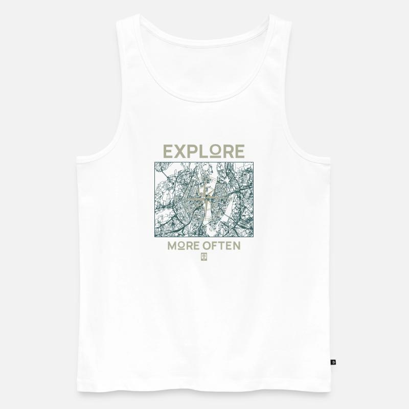 Explore More Often - Männer Premium Bio Tank Top - Weiß