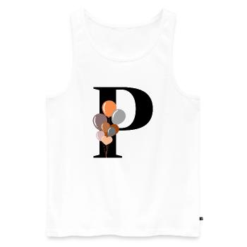 Buchstabe p Geburtstagsballon - Männer Premium Bio Tank Top - Weiß - Vorne - Michal (187cm)