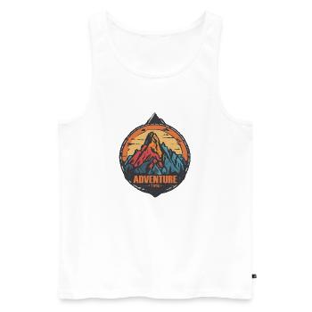 Adventure / Berge / Gipfel / Wandern / Hiking - Männer Premium Bio Tank Top - Weiß - Vorne - Michal (187cm)