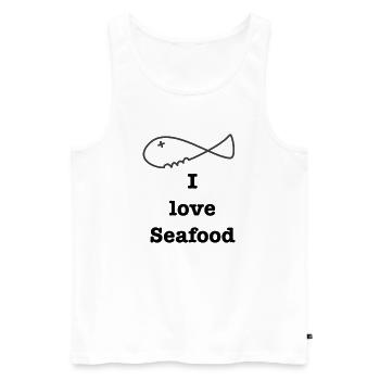 I love Seafood 2 - Men's Premium Organic Tank Top - white - Front - Michal (187cm)