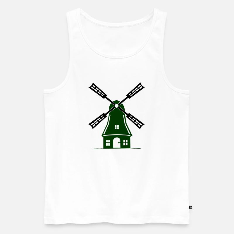 windmühle - Männer Premium Bio Tank Top - Weiß