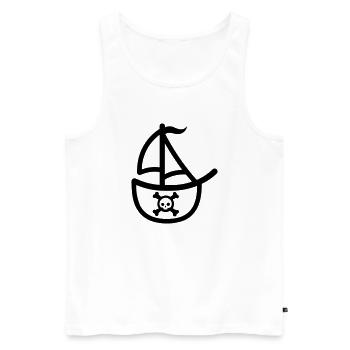 Piratenschiff - Männer Premium Bio Tank Top - Weiß - Vorne - AI Model Male 178 light (178cm)