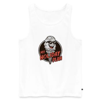 Laughing Ice Cream Cone Funny Ice Cream Design Saying - Men's Premium Organic Tank Top - white - Front - Michal (187cm)