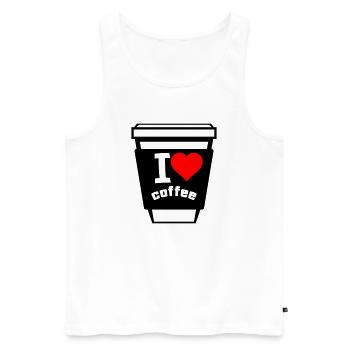I Love Coffee 02 - Men's Premium Organic Tank Top - white - Front - Michal (187cm)