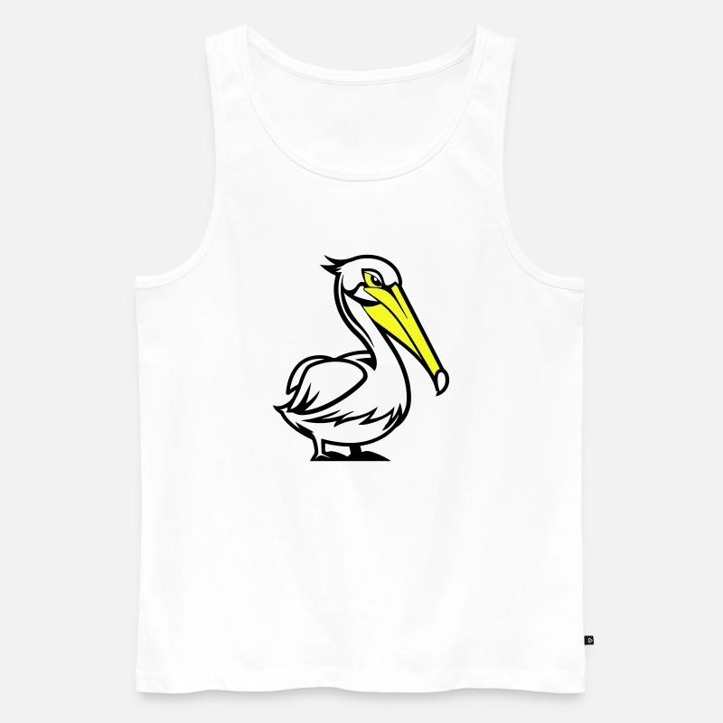 pelikan comic - Männer Premium Bio Tank Top - Weiß