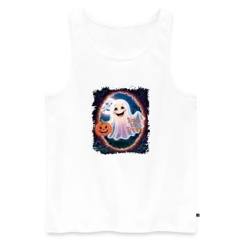 Trick or Treat halloween ghost funny - Men's Premium Organic Tank Top - white - Front - Michal (187cm)