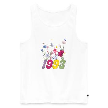 Année de naissance 1993 fleurs sauvages - Débardeur bio Premium Homme - blanc - Devant - Michal (187cm)