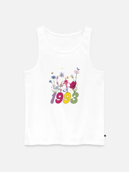 Year of birth 1993 wildflowers - Men's Premium Organic Tank Top - white