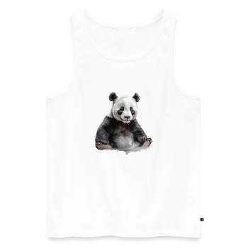 panda ou panda geant - Débardeur bio Premium Homme - blanc - Devant - Michal (187cm)