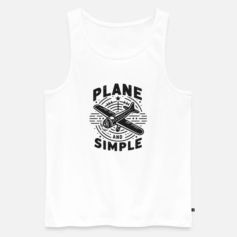 Flach und einfach - Männer Premium Bio Tank Top - Weiß